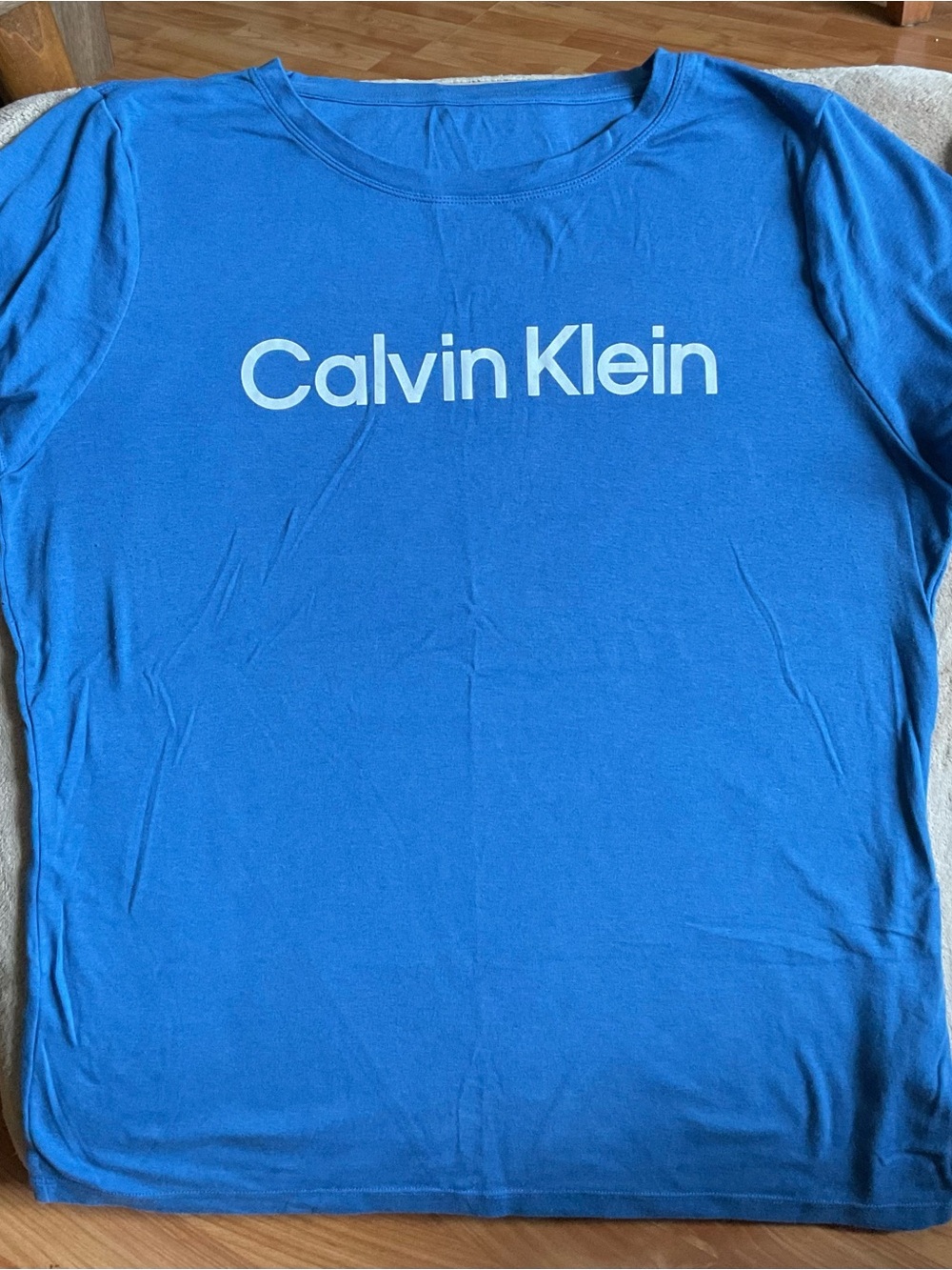 Calvin Klein Bright Blue Logo Short-Sleeve Tee